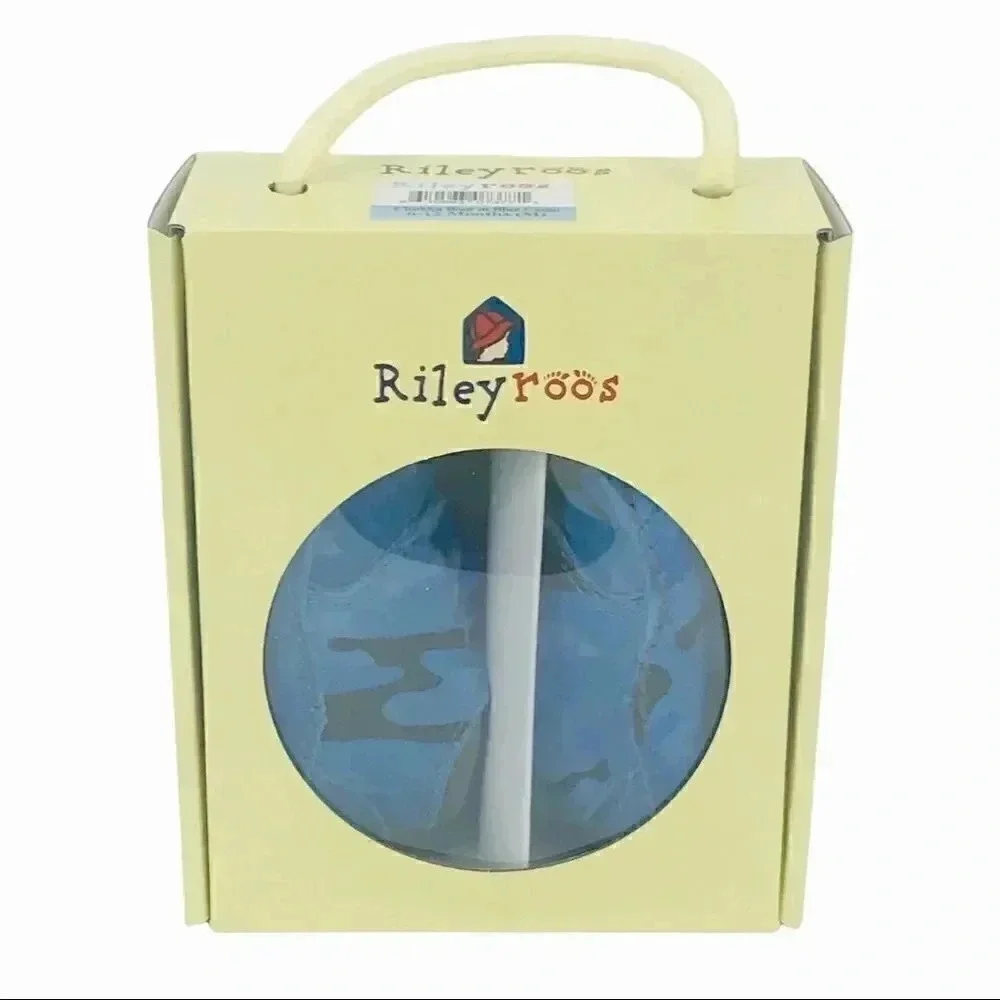 RILEYROOS BOOTS 6-12 MONTHS CHUKKA IN BLUE CAMO BABY WALKER BOOTIES SUEDE